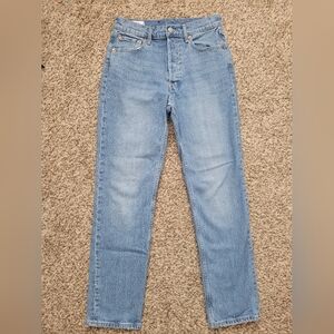 Gap Cheeky Straight Full Length Jeans Medium Indigo High Rise Size 28 6 Regular